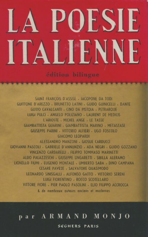 Livrenpoche : La poésie italienne - Armand Monjo - Livre