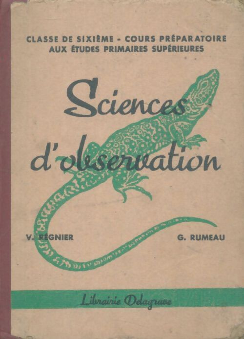 Livrenpoche : Sciences d'observation 6e - V Régnier - Livre
