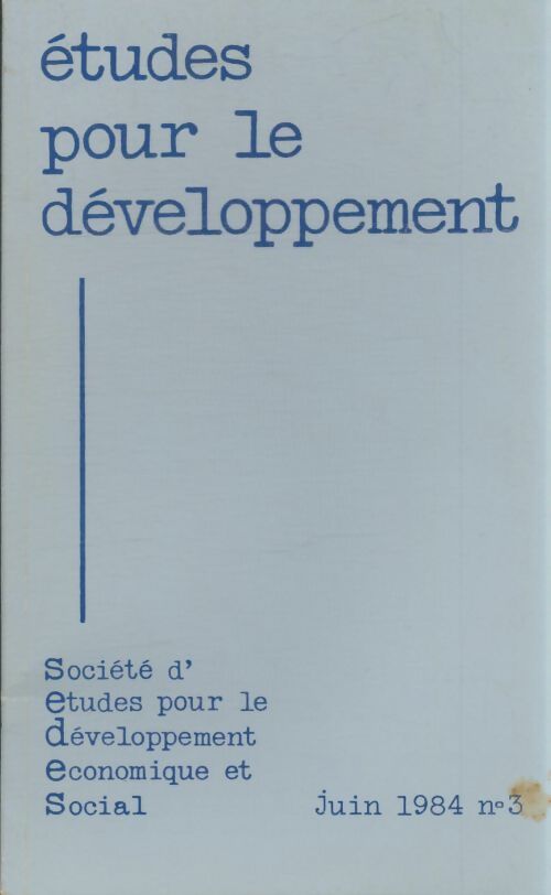 Livrenpoche : Études pour le développement n°3 - Collectif - Livre