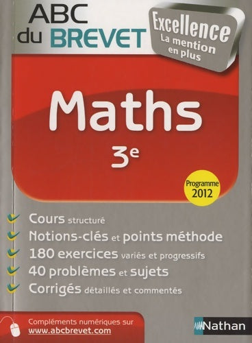 Livrenpoche : ABC du BREVET Excellence Maths 3e - Carole Feugère - Livre