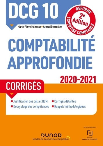 Livrenpoche : DCG 10 Comptabilité approfondie - Corrigés - 2020-2021 - Marie-Pierre Mairesse - Livre