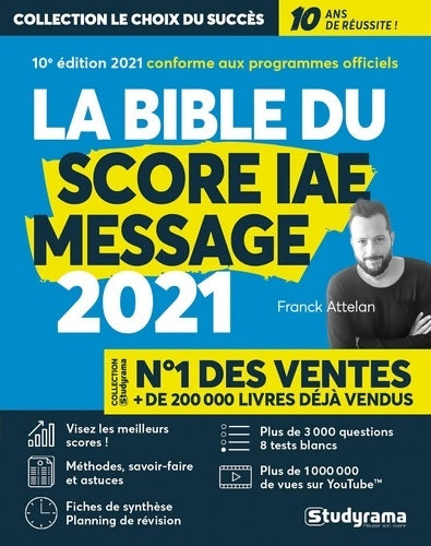 Livrenpoche : La bible du score IAE message 2021 : 10e édition - Franck Attelan - Livre