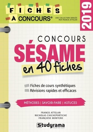 Livrenpoche : Concours sésame en 40 fiches 2019 - Franck Attelan - Livre