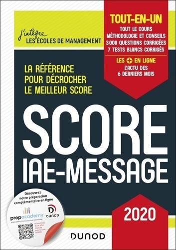 Livrenpoche : Score IAE-Message - 2020 - Tout-en-un : Tout-en-un - Marie-Virginie Speller - Livre