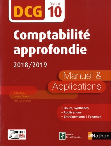 Livrenpoche : Comptabilité approfondie - DCG 10 - Manuel et applications - Odile Barbe-Dandon - Livre