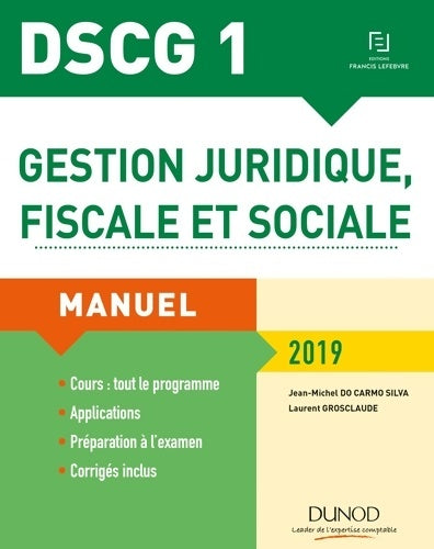 Livrenpoche : Gestion juridique fiscale et sociale DSCG 1 : Manuel - Jean-Michel Do Carmo Silva - Livre