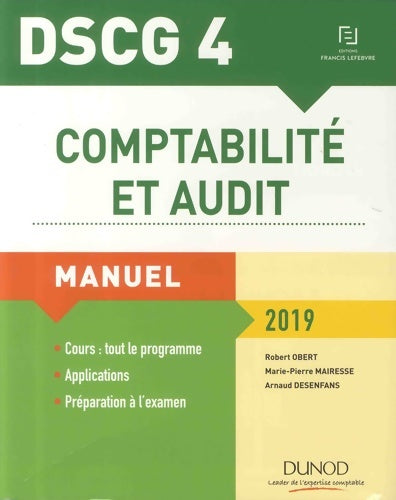 Livrenpoche : DSCG 4 - Comptabilité et audit 2019 - Manuel : Manuel - Robert Obert - Livre