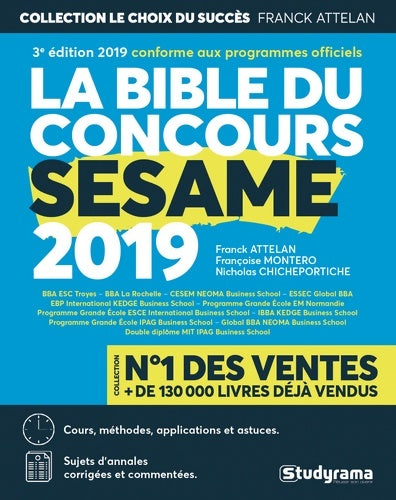 Livrenpoche : La bible du concours sésame 2019 - Franck Attelan - Livre