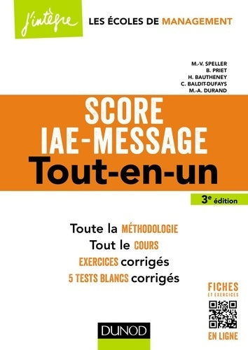 Livrenpoche : Score IAE-Message - 3e éd. - Tout-en-un : Tout-en-un - Marie-Virginie Speller - Livre