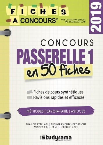 Livrenpoche : Concours passerelle 1 en 40 fiches 2019 - Franck Attelan - Livre