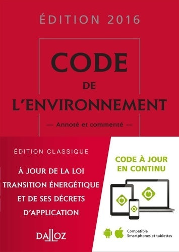 Livrenpoche : Code de l'environnement : Annoté et commenté - Edith Dejean - Livre