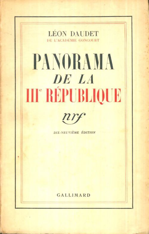 Livrenpoche : Panorama de la IIIe République - Léon Daudet - Livre