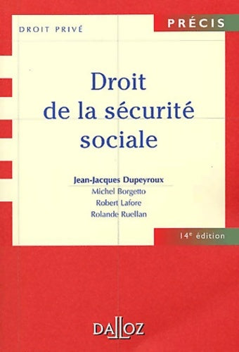 Livrenpoche : Droit de la sécurité sociale - Jean-Jacques Dupeyroux - Livre