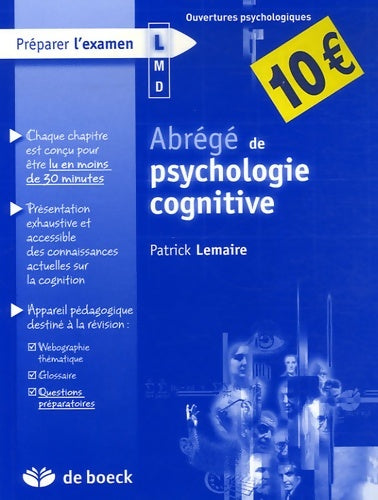 Livrenpoche : Abrégé de psychologie cognitive - Patrick Lemaire - Livre