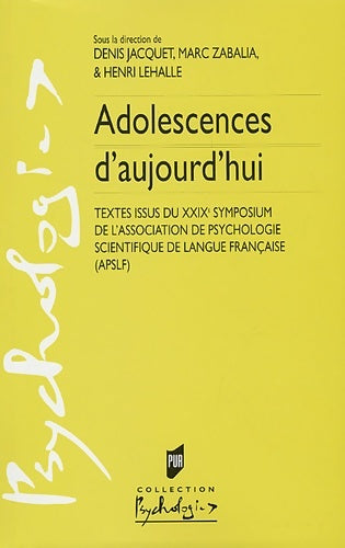 Livrenpoche : ADOLESCENCES AUJOURD HUI - Pur - Livre