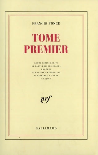 Livrenpoche : Tome premier - Francis Ponge - Livre