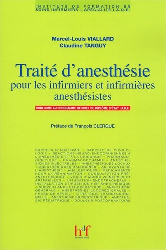 Livrenpoche : Traité d'anesthésie pour les infirmiers et infirmières anesthésistes - Marcel-Louis Viallard - Livre