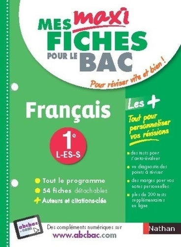 Livrenpoche : Mes MAXI Fiches Français 1ere L-ES-S - Anne Cassou-Nogues - Livre