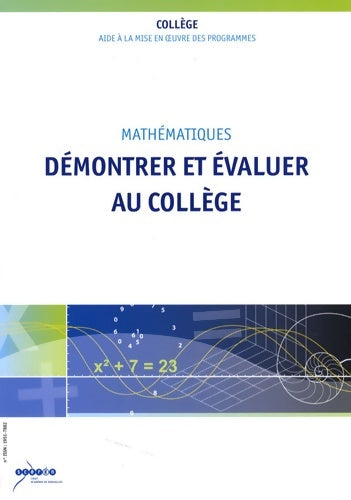 Livrenpoche : Démontrer et évaluer au collège - Evelyne Roudneff - Livre
