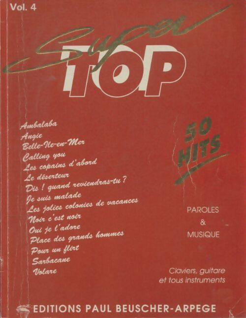 Livrenpoche : Partition : Super top numero 4 - Collectif - Livre