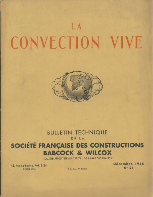 Livrenpoche : Bulletin technique de la société française des constructions n°21 : La convection vive - Collectif - Livre