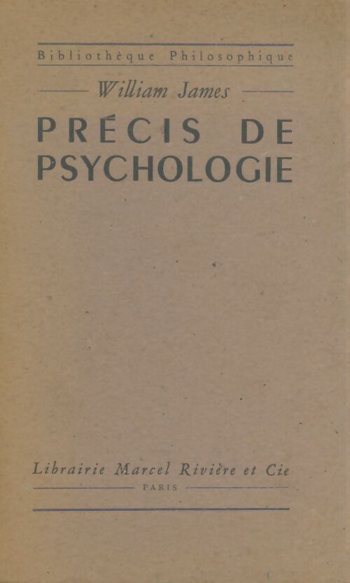 Livrenpoche : Précis de psychologie - William James - Livre