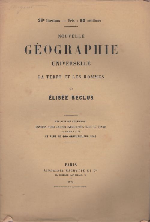 Livrenpoche : Nouvelle géographie universelle n°29 - Elisée Reclus - Livre