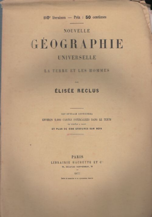 Livrenpoche : Nouvelle géographie universelle n°110 - Elisée Reclus - Livre