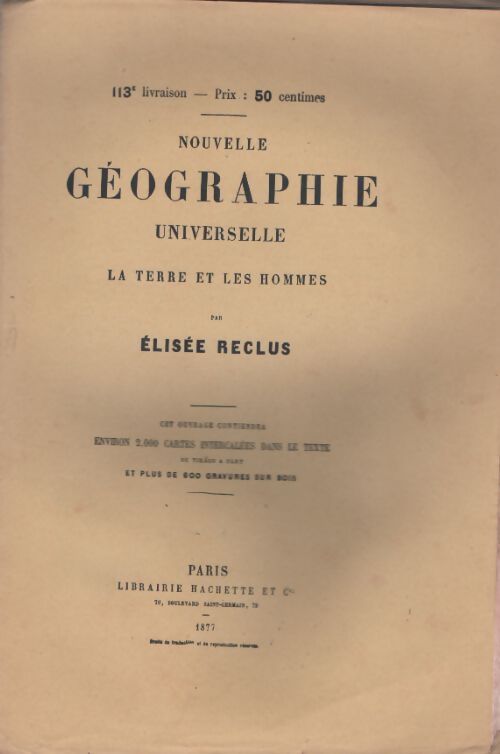 Livrenpoche : Nouvelle géographie universelle n°113 - Elisée Reclus - Livre