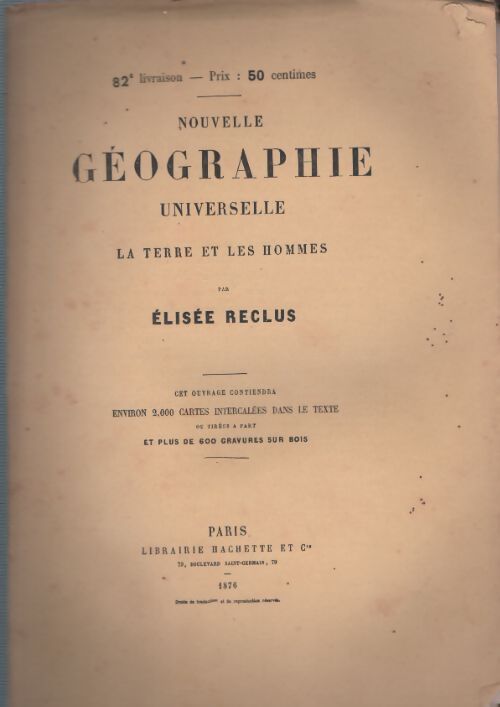 Livrenpoche : Nouvelle géographie universelle n°82 - Elisée Reclus - Livre