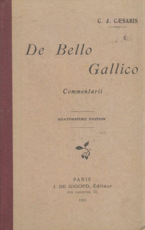 Livrenpoche : De bello gallico - Jules César - Livre