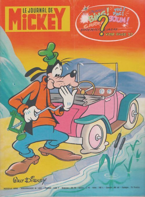 Livrenpoche : Le journal de Mickey n°1403 : Bing Boum Grrr - Collectif - Livre