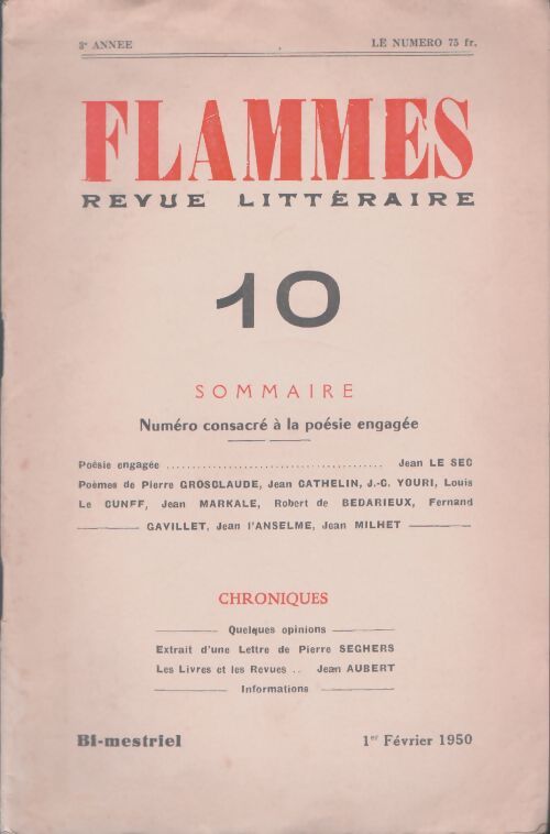 Livrenpoche : Flamme 3e année n°10 - Collectif - Livre