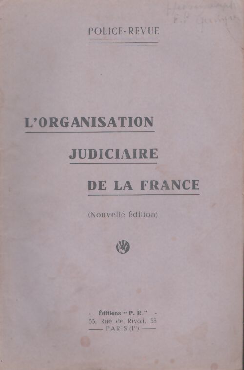 Livrenpoche : L'organisation judiciaire de la france - Collectif - Livre