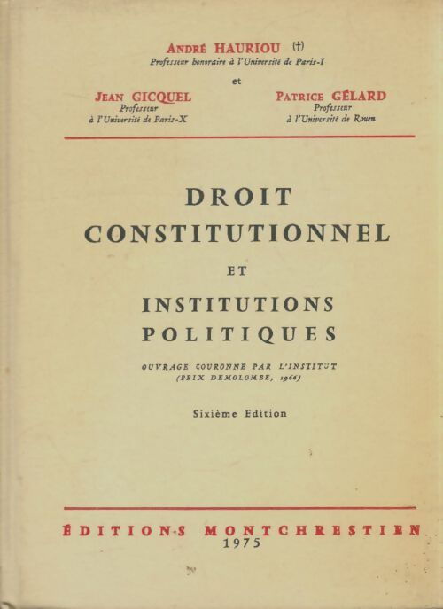 Livrenpoche : Droit constitutionnel et institutions politiques - Collectif - Livre