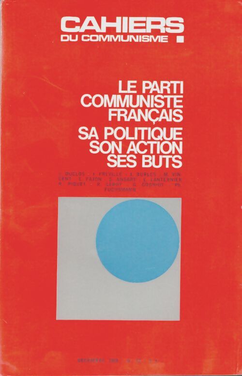 Livrenpoche : Cahiers du communisme 1969 n°12 - Collectif - Livre