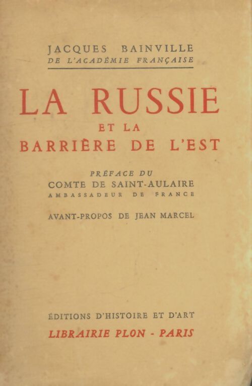 Livrenpoche : La Russie et la barrière de l'est - Jacques Bainville - Livre