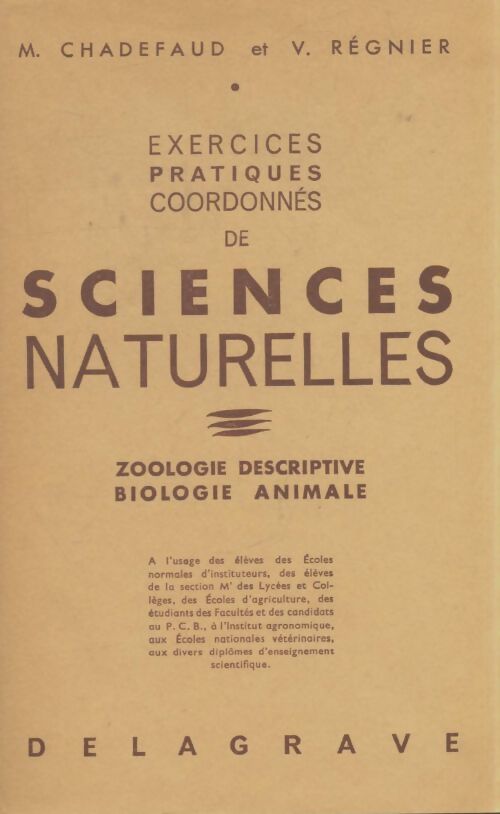 Livrenpoche : Exercices pratiques coordnnés de sciences naturelles - M. Chadefaud - Livre