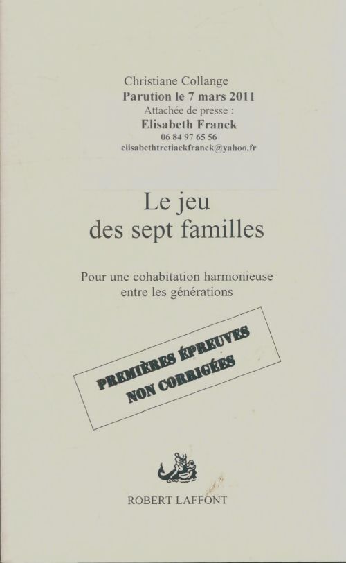 Le jeu des sept familles - Christiane Collange - Livre