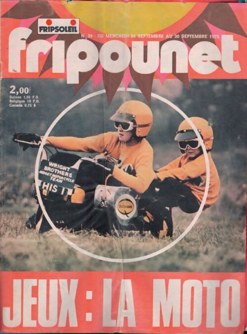 Livrenpoche : Fripounet 1975 n°39 : Jeux : La moto - Collectif - Livre