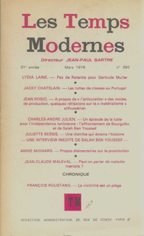 Livrenpoche : Les temps modernes n°356 - Collectif - Livre