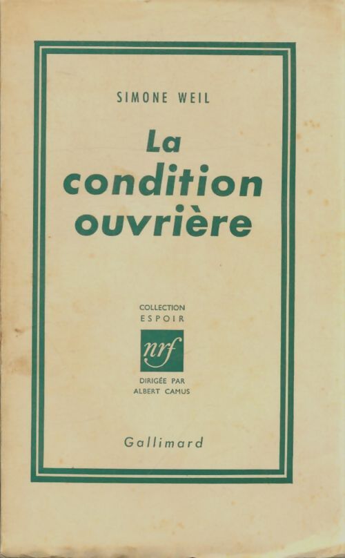 Livrenpoche : La condition ouvrière - Simone Weil - Livre