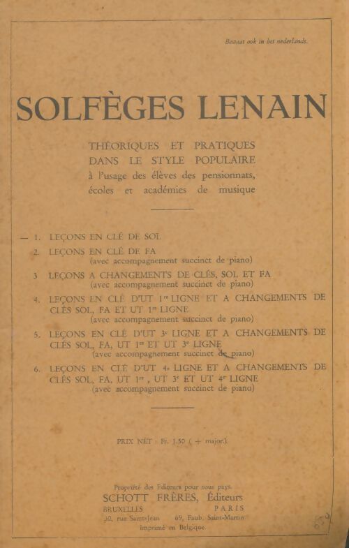 Livrenpoche : Solfèges Lenain  - Xxx - Livre