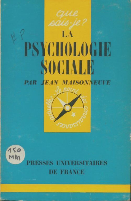 Livrenpoche : La psychologie sociale - Jean Maisonneuve - Livre