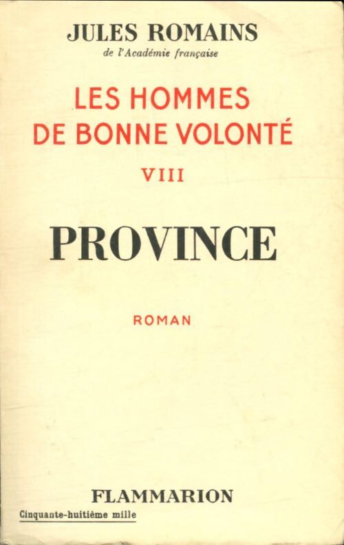 Livrenpoche : Les hommes de bonne volonté Tome VIII : Province - Jules Romains - Livre