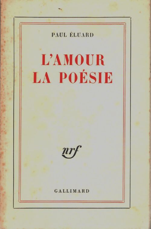 Livrenpoche : L'amour la poésie - Paul Eluard - Livre