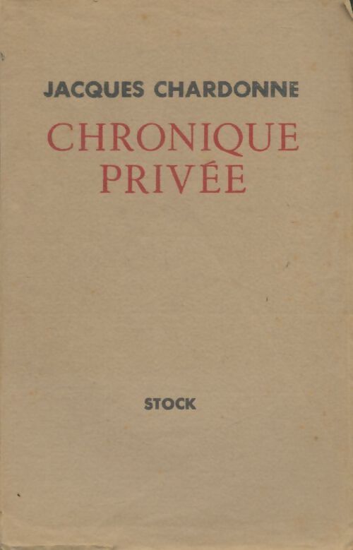 Livrenpoche : Chronique privée - Jacques Chardonne - Livre