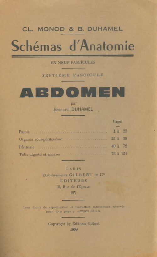 Livrenpoche : Schémas d'anatomie Tome VII : Abdomen - Cl Monod - Livre