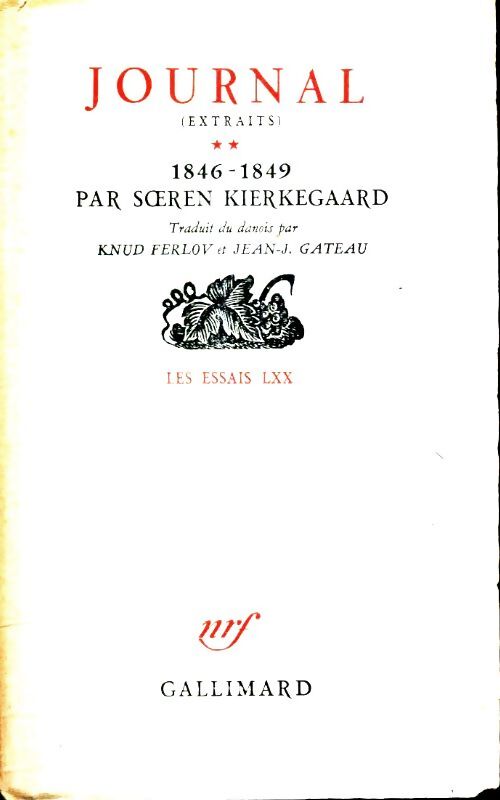 Livrenpoche : Journal (extraits) Tome II - Sören Kierkegaard - Livre