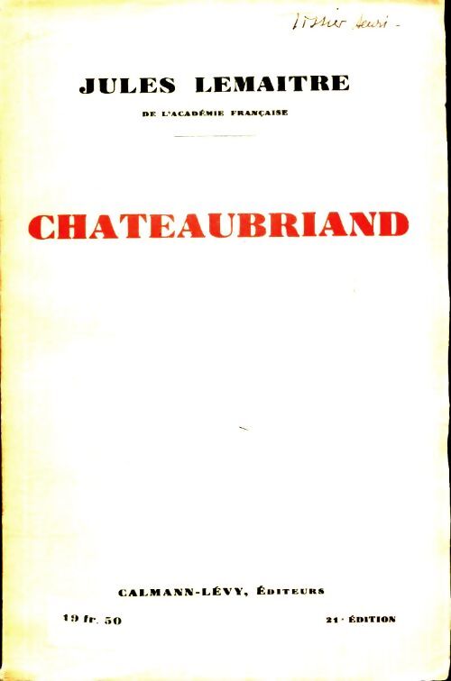 Livrenpoche : Chateaubriand - Jules Lemaître - Livre